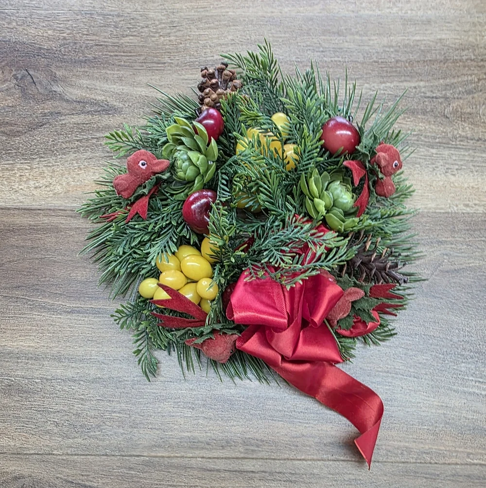 Vintage Christmas Candle Wreath